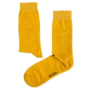 جوراب مردانه ساقدار ساده زرد